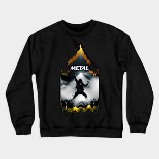 rock metal music guitar and guitarist graphic design by ironpalette Crewneck Sweatshirt